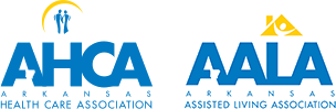 Arkansas Health Care Association and Arkansas Assisted Living Association logos